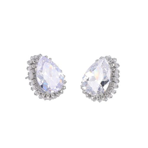 Orecchini Princess goccia color rodio