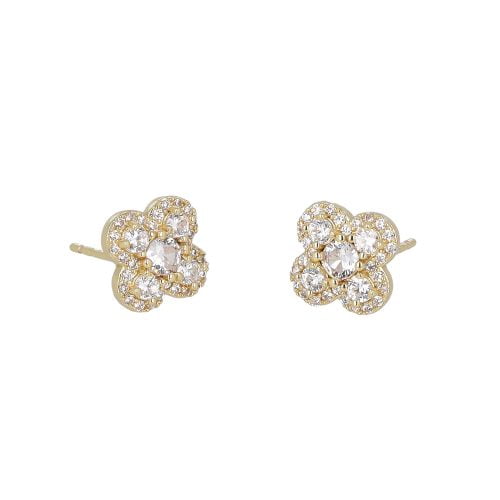 Orecchini fiore strass color oro