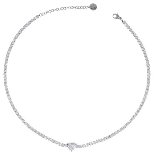 Girocollo di strass con cuoricino