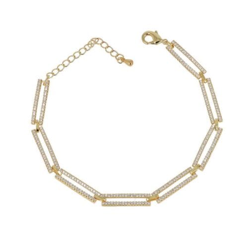 Bracciale in ottone  con zirconi