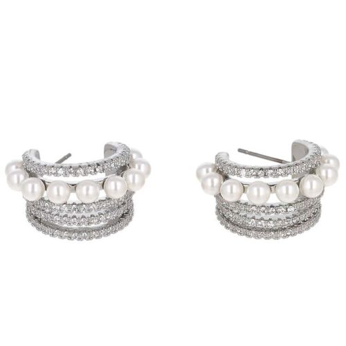 Orecchini lobo con perline e strass