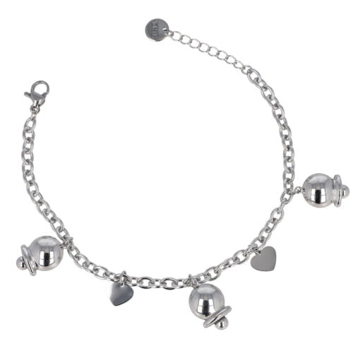 Bracciale catena con campanelline e cuori