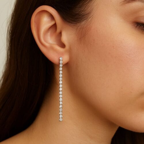 Orecchini filo strass