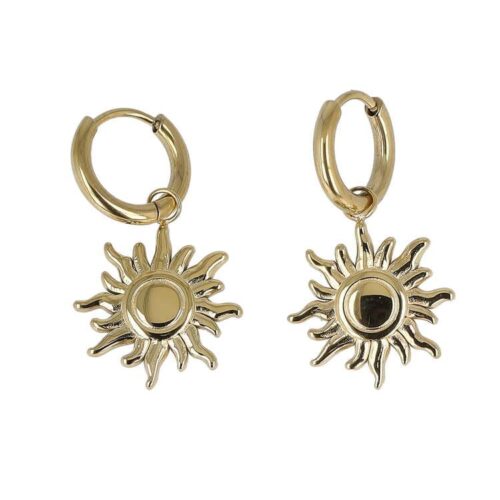 Orecchini mini hoops ciondolo sole