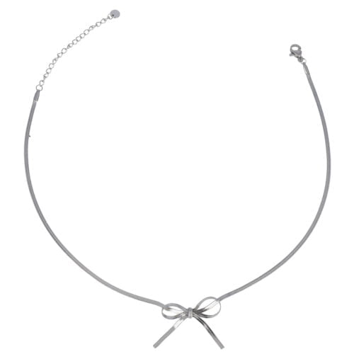 Collana snake fiocco argento