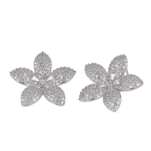 Orecchini maxi fiori strass