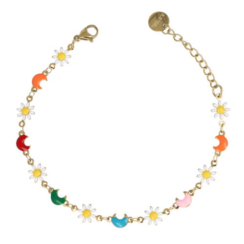 Braccialetto mezzelune e margherite