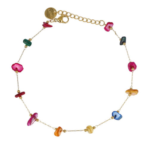 Cavigliera con sassolini multicolor