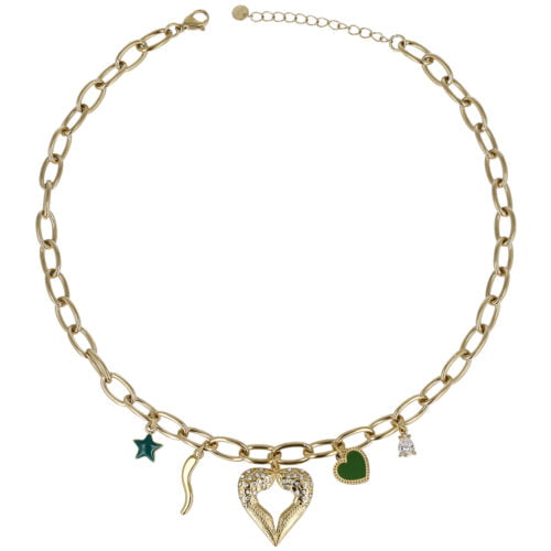 Girocollo catena cuore e stellina