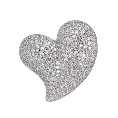 Anello maxi cuore strass