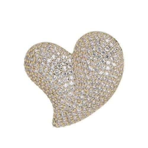 Anello maxi cuore strass