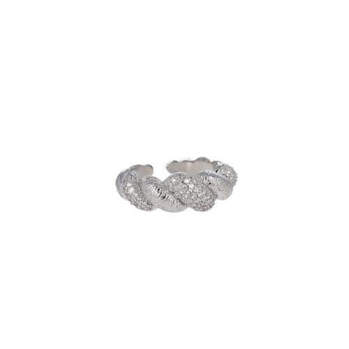 anello croissant pave strass