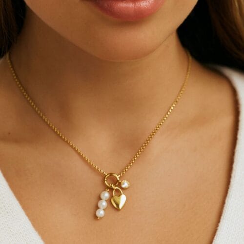 Collana Pearl Heart Harmony
