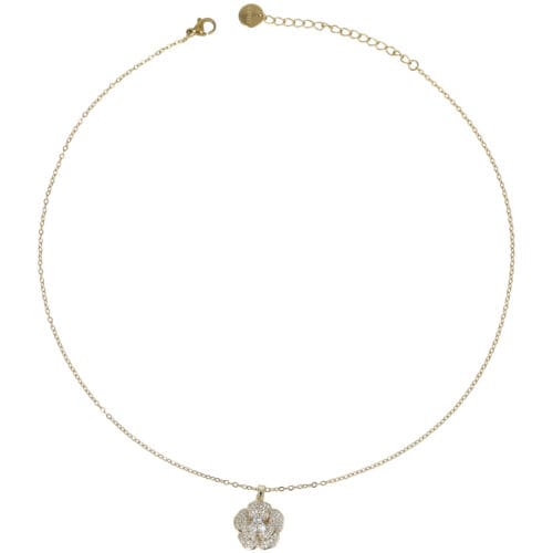 Collana fiore strass con zirconi