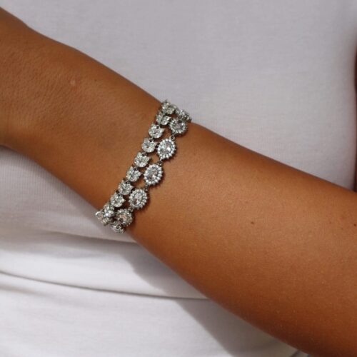 Bracciale Kate Zirconi Ovali in Acciaio