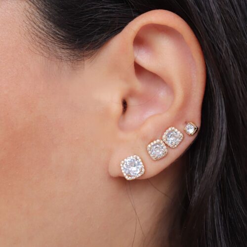 Set Orecchini Punto Luce – Acciaio con Zirconi