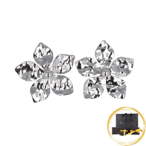Orecchini Petali Scultorei – Oro  Argento