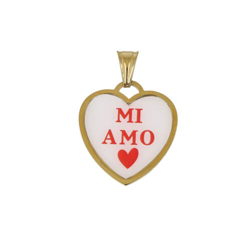 Ciondolo Mi Amo – Acciaio Dorato
