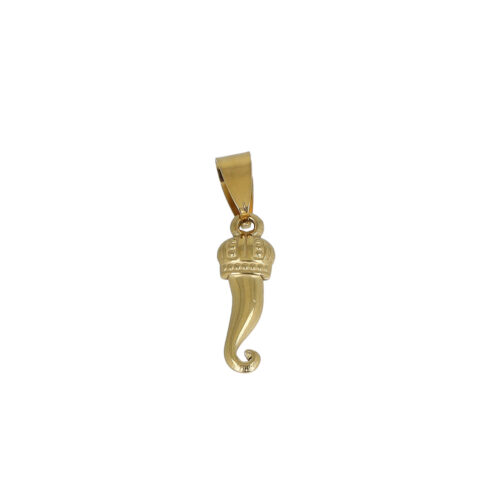 Ciondolo Corno Reale Gold – Acciaio Dorato