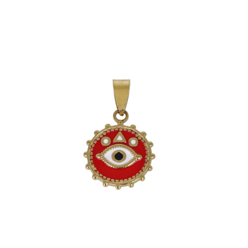 Ciondolo Evil Eye Red – Acciaio Dorato