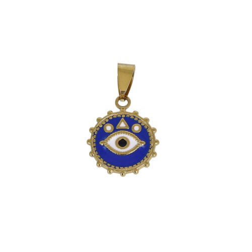 Ciondolo Evil Eye Blu – Acciaio Dorato