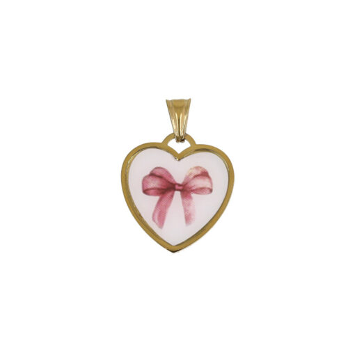 Ciondolo Pink Ribbon – Acciaio Dorato