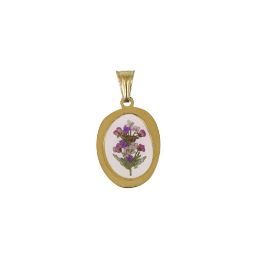Ciondolo Viole in Fiore – Acciaio Dorato
