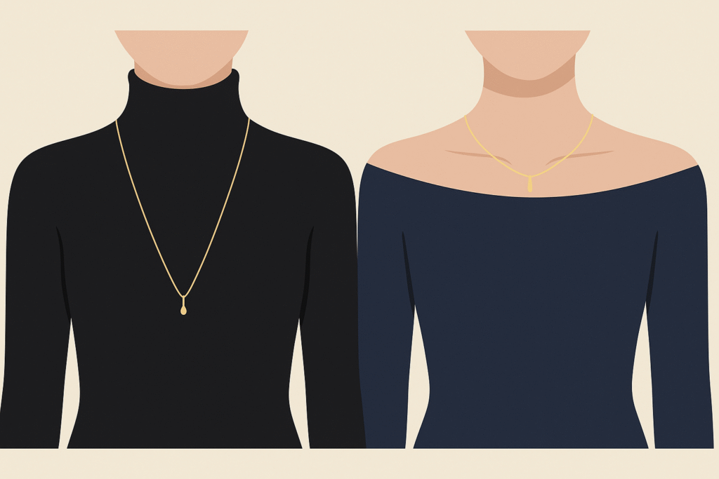 Collane corte o lunghe? Come scegliere in base allo scollo