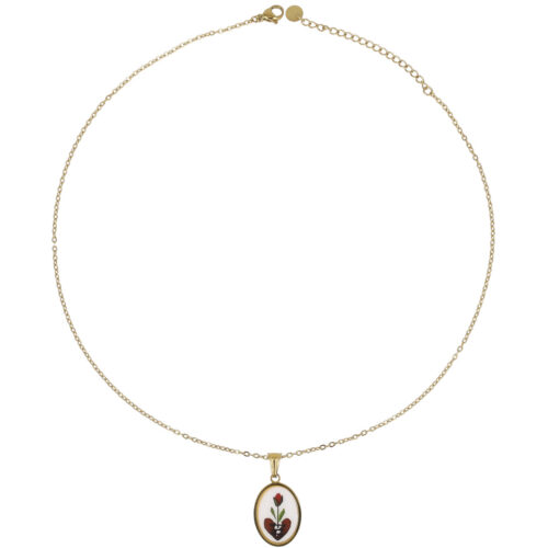 Collana Cuore In Fiore - Acciaio finitura Gold