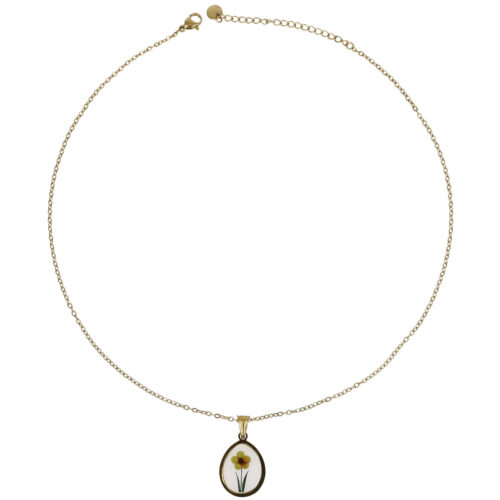 Collana con Fiore Giallo – Acciaio Dorato