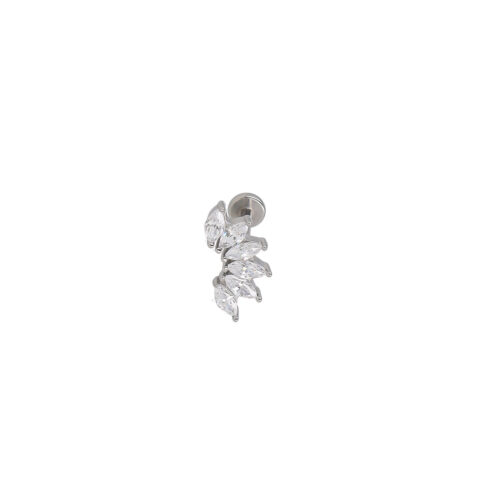 Piercing Crystal Crown  - Corona con Zirconi in Acciaio