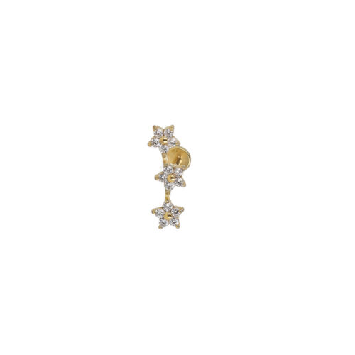 Piercing Crystal Flower - Fiorellini con Zirconi in Acciaio