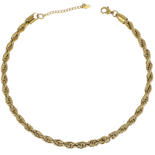 Collana Torchon Bold 7 mm Gold – Girocollo Intrecciato Carolgi
