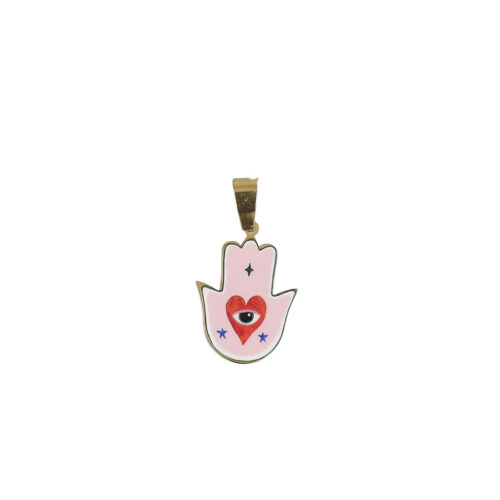 Ciondolo Mano Sacra Rosa - Acciaio
