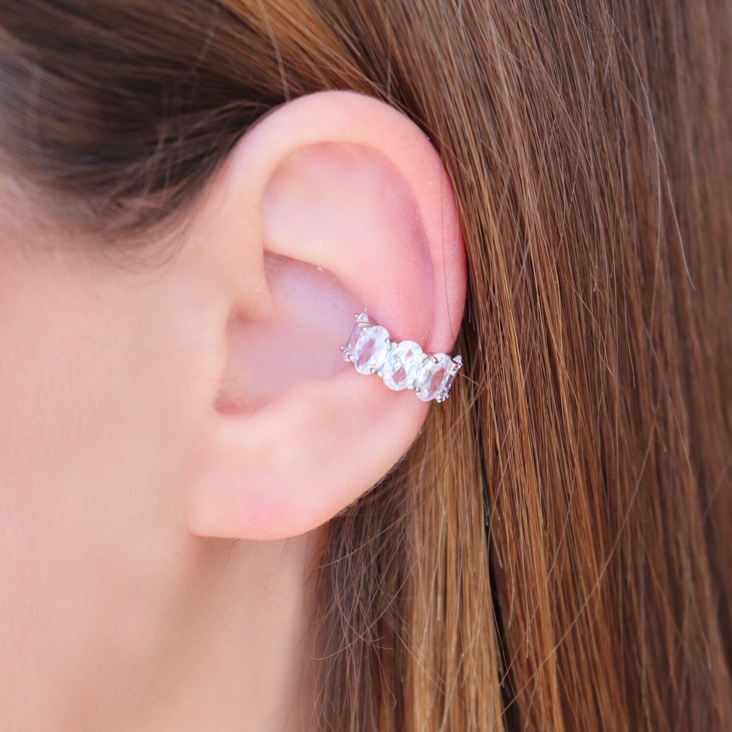 Earcuff “Crystal Glow”– Acciaio