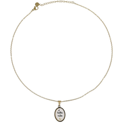 Collana “È Tutta Vita” – Ciondolo Ovale con Scritta