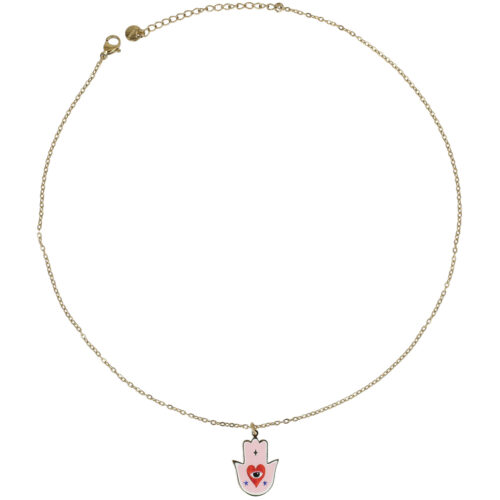 Collana “Cuore Protettivo” – Mano con Cuore e Occhi