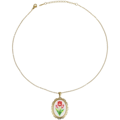 Collana  “Tulipani d’Amore” - Acciaio Dorato