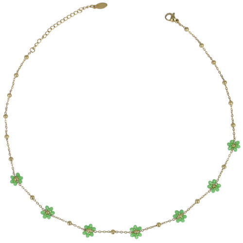 Collana con Margherite Colorate – Acciaio Inox