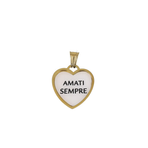 Ciondolo Cuore Amati Sempre in Acciaio Dorato
