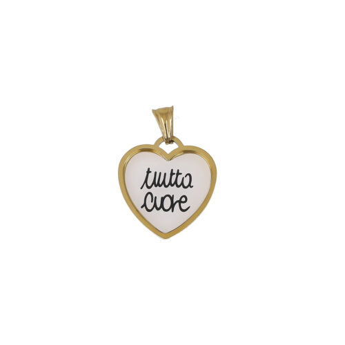 Ciondolo Cuore Tutta Cuore in Acciaio Dorato