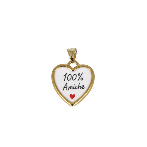 Ciondolo "100% Amiche" – Charm Cuore