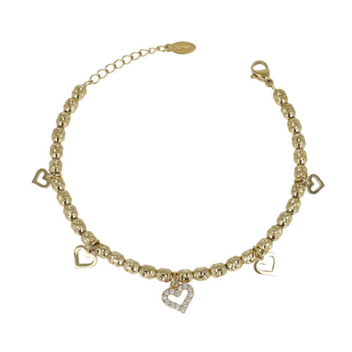 Bracciale Endless Love in Acciaio Dorato con Cuori