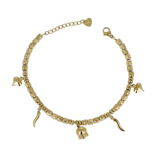 Bracciale Golden Lucky Bell in Acciaio Dorato