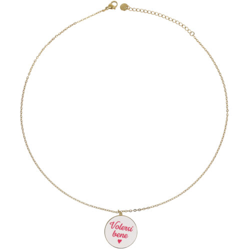 Collana Medaglia “Volersi Bene” in Acciaio Oro