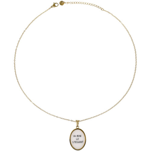 Collana Medaglia con Scritta “Va Bene Lo Stesso” - Acciaio