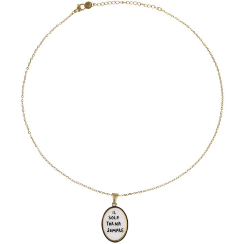 Collana Medaglia con Scritta “Il Sole Torna Sempre”
