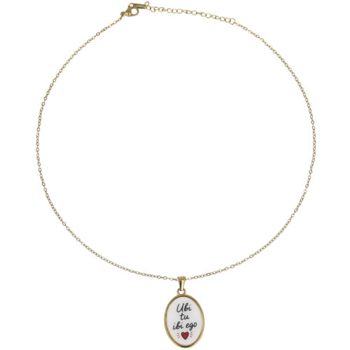 Collana “Ubi Tu Ibi Ego” in Acciaio Dorato