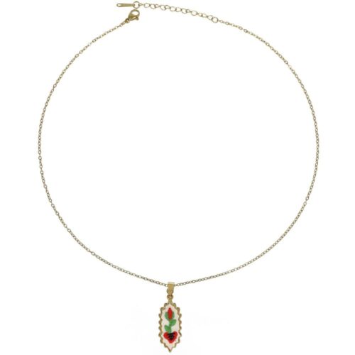 Collana Ciondolo Ricamo Tulipano - Acciaio