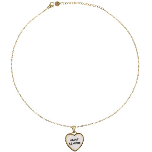 Collana Cuore Amati Sempre in Acciaio